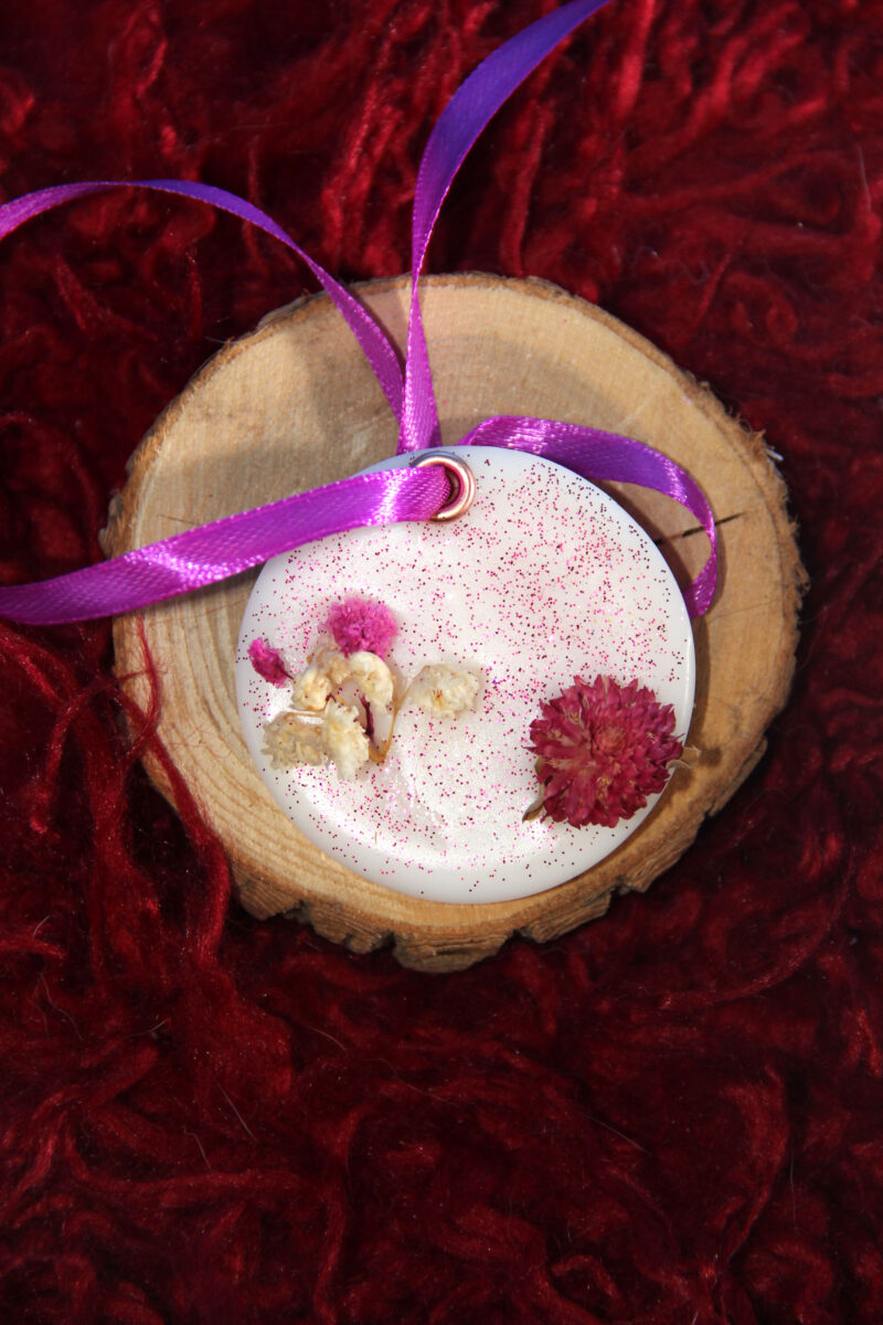 Tablette parfumée ronde bouton de rose